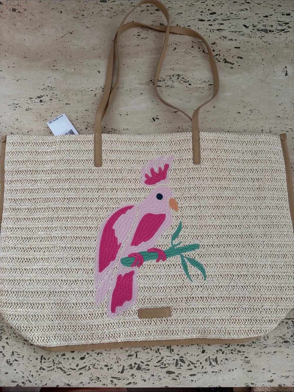 Vera Bradley Straw Tote Light Natural Straw